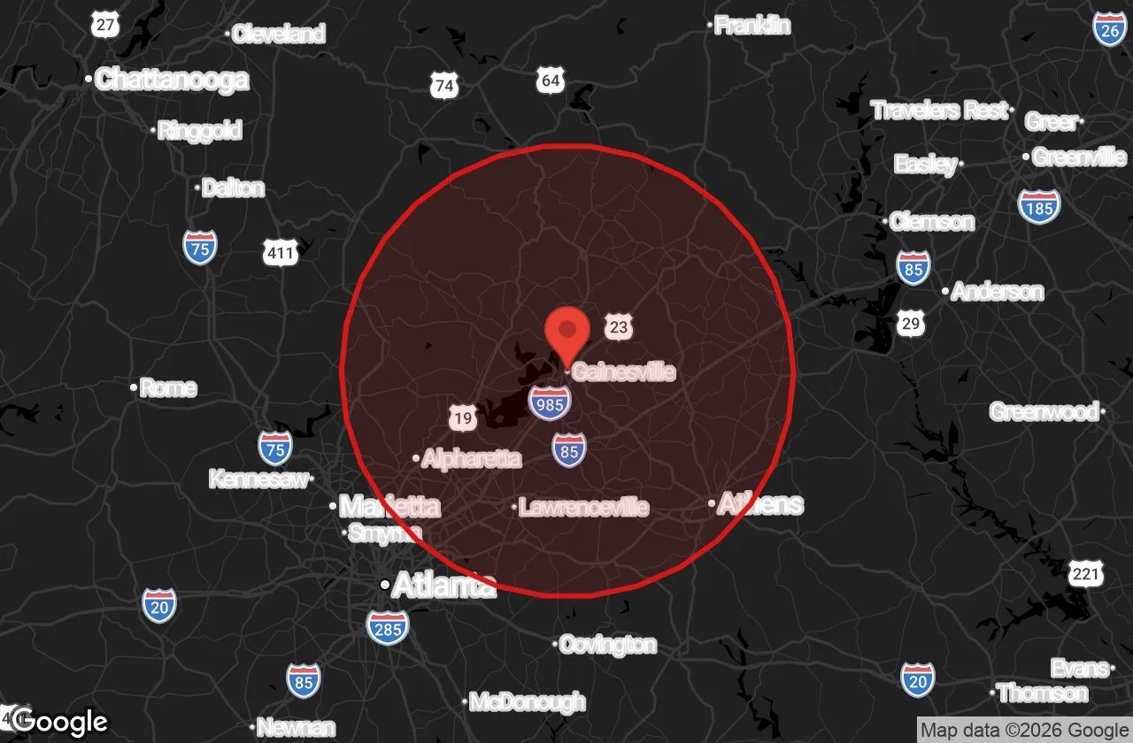 Triumphant RV Solutions service area — about one hour around Gainesville, GA